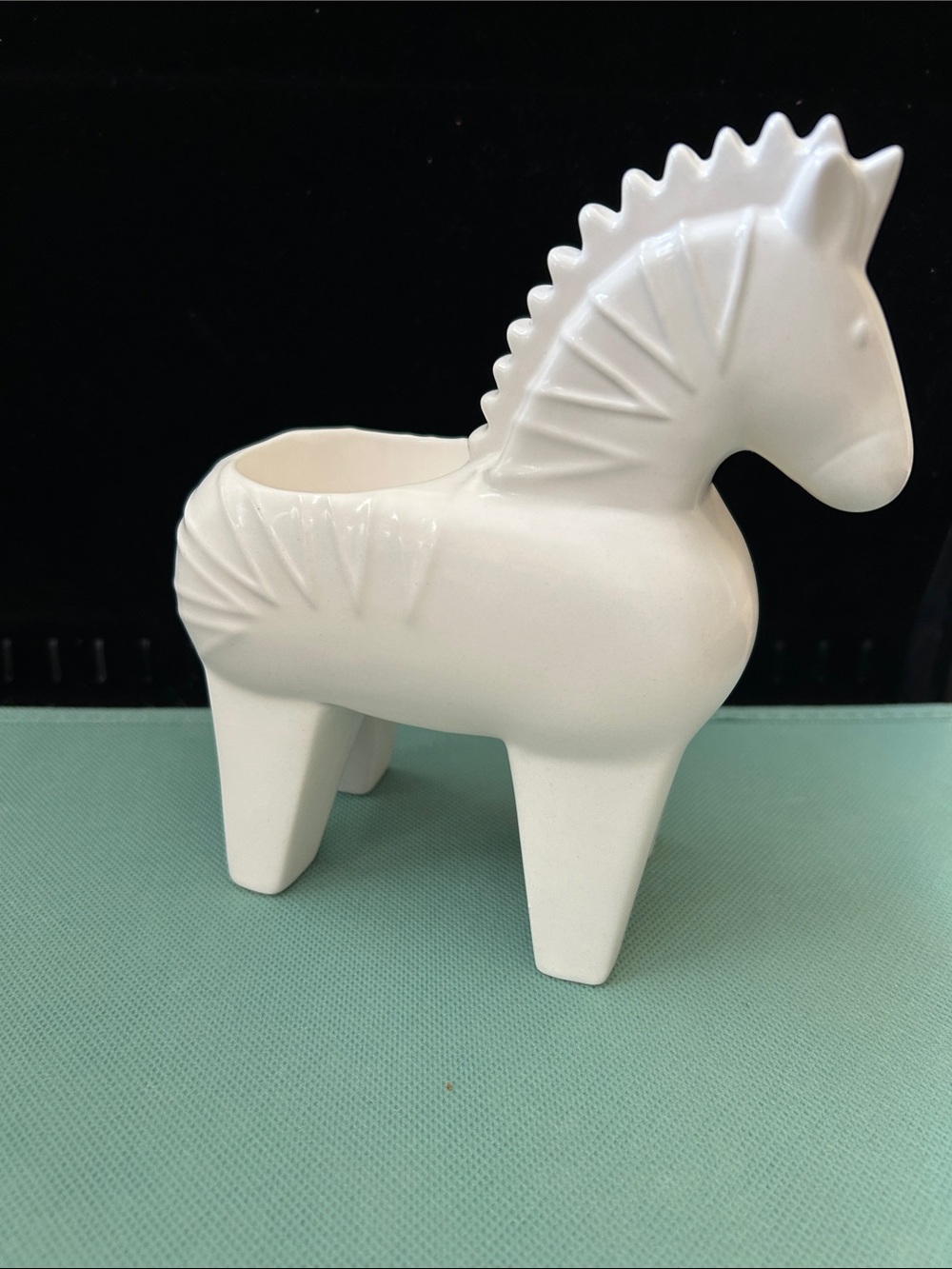 Jonathan Adler White Ceramic Horse Planter